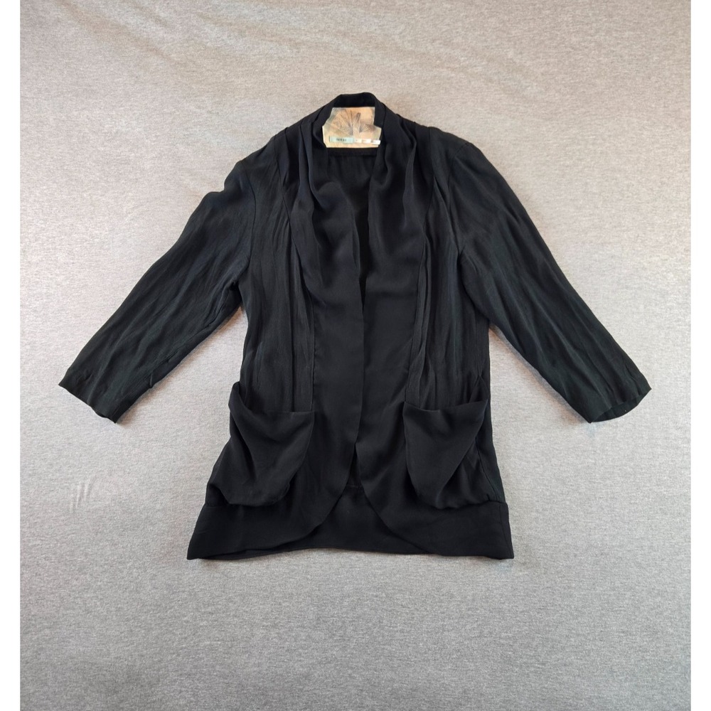 Kimchi Blue UO Open Cardigan‎ Womans S Black Lightweight Blazer Jacket Pockets